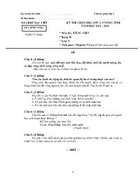 Đề thi học sinh Năng khiếu Tiếng Việt 5 vòng 