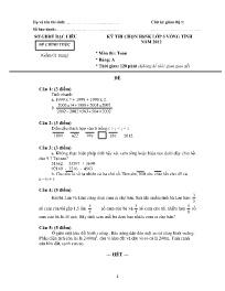 Đề thi học sinh Năng khiếu Toán 5 vòng Tỉnh -