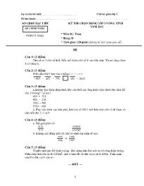 Đề thi học sinh Năng khiếu Toán 5 vòng Tỉnh -