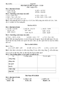 Bài tập ôn tập Toán + Tiếng Việt 5 - Tuần 9 -