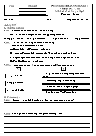 Đề kiểm tra cuối học kì I môn Lịch sử và Địa 