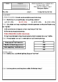 Đề kiểm tra cuối học kì I môn Lịch sử và Địa 