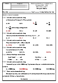 Đề kiểm tra cuối học kì I môn Toán 5 - Năm họ