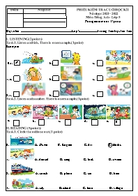 Đề kiểm tra cuối học kì I Tiếng Anh 5 - Đề 2 