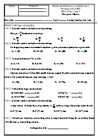 Đề kiểm tra cuối học kì I Toán 5 - Đề 2 - Năm