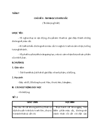 Giáo án Mĩ thuật 5 - Tuần 7-9