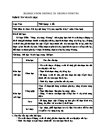 Giáo án Stem Khoa học 5 - Bài: Trồng cây tron