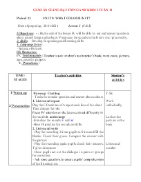 Giáo án Tiếng Anh 3+5 - Tuần 11 - Năm học 202
