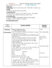 Giáo án Tiếng Anh 5 - Period 35+36 - Năm học