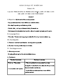 Giáo án Tiếng Anh 5 - Period 49-56
