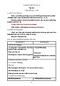 Giáo án Tiếng Việt + Toán 5 - Tuần 14