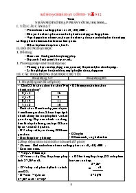 Kế hoạch bài dạy các môn Lớp 5 - Tuần 12