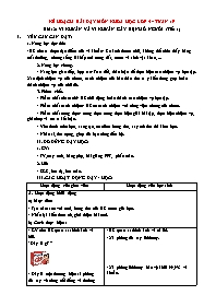 Kế hoạch bài dạy Khoa học 5 - Tuần 19, Bài 12