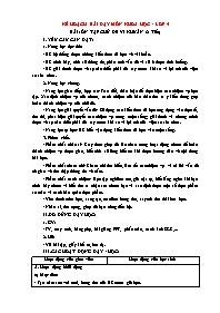 Kế hoạch bài dạy Khoa học 5 - Tuần 22: Ôn tập