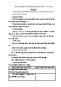 Kế hoạch bài dạy Khoa học 5 - Tuần 25