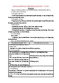 Kế hoạch bài dạy Khoa học 5 - Tuần 7, Bài 5: