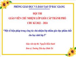 Một số biện pháp trong công tác chủ nhiệm lớp